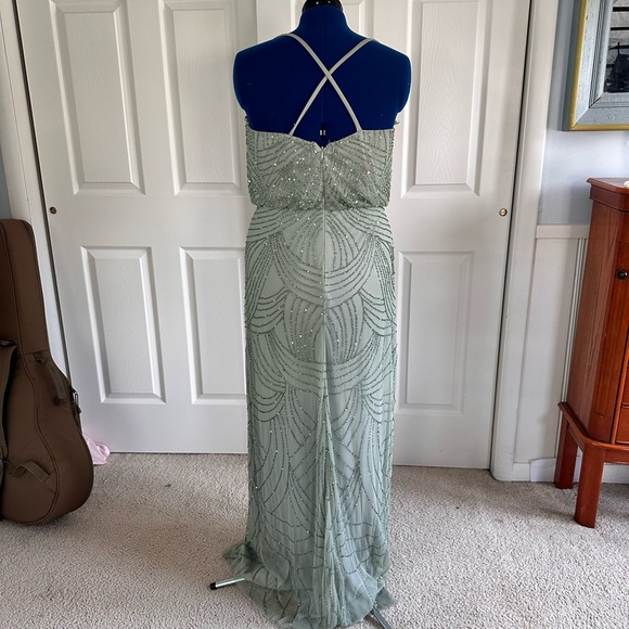 Adrianna Papell Mint Beaded Maxi Dress - Picture 2 of 3